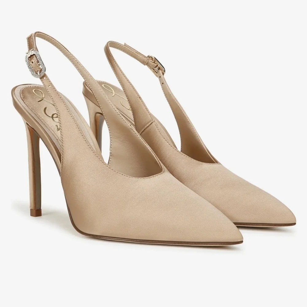 🤎▪️Sam Edelman ▪️Ecru Alina Dress  Slingback Heels